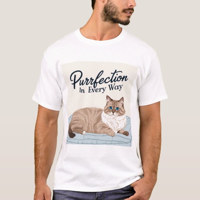 Camiseta Purrfection personificada: El sueño de un gato ama (Anverso)