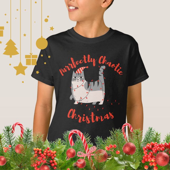 Camiseta Purrfectly Chaotic Christmas Funny Holiday Cat  (Subido por el creador)