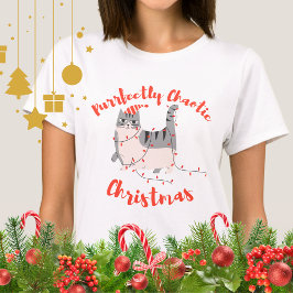 Camiseta Purrfectly Chaotic Christmas Funny Holiday Cat