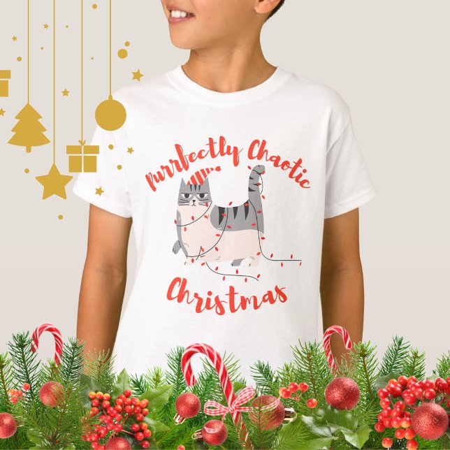Camiseta Purrfectly Chaotic Christmas Funny Holiday Cat  (Subido por el creador)