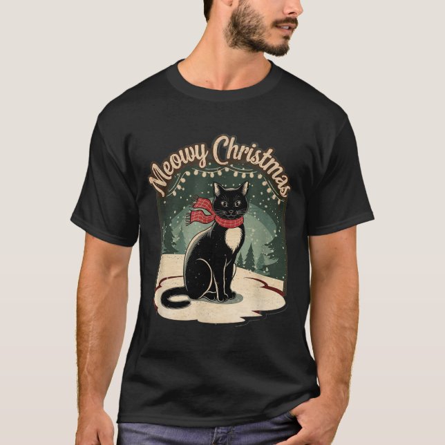 Camiseta Purrfectly Cozy Family Christmas Pajamas - Meowy C (Anverso)