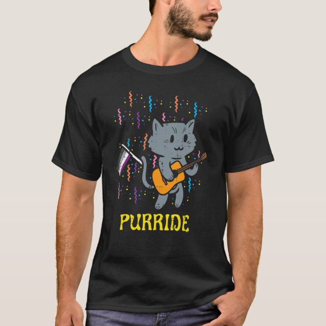 Camiseta Purride Ace Pride Lgbtq Al Gato De Bandera Asexual (Anverso)