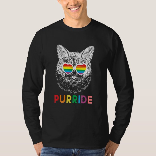 Camiseta Purride Cat Dog Pet Gay Pride  Rainbow LGBTQ (Anverso)