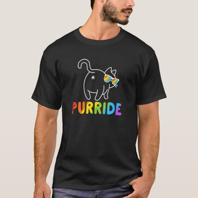 Camiseta Purride Cat Gay Lgb Orgullo Mujeres M (Anverso)