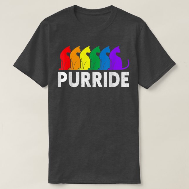 Camiseta Purride Cat Lover Mes Orgullo Gay Derechos Rainbow (Diseño del anverso)