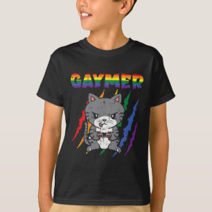 Camiseta Purride Cat Video Game Gamer Lgbtq Rainbow Flag Ga