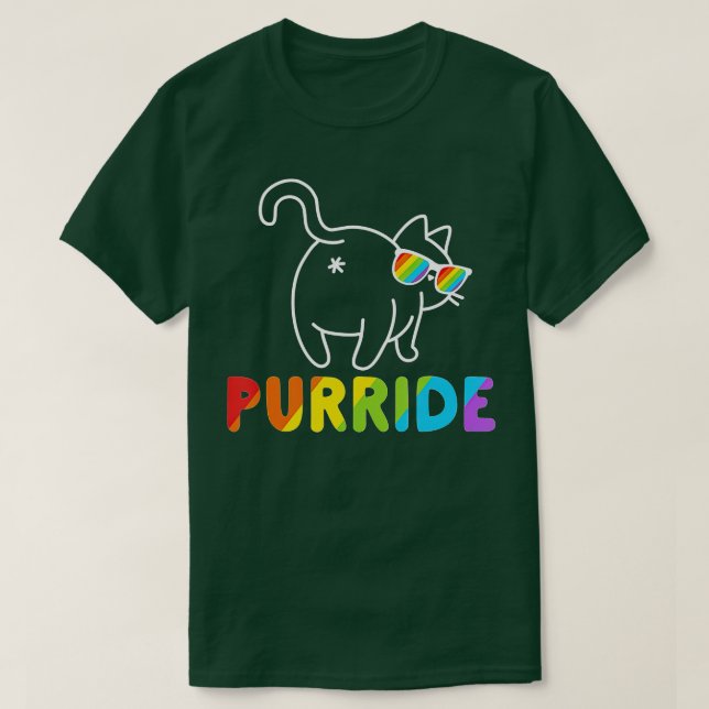 Camiseta Purride Funny Cat Gay LGB Primeros Hombres (Diseño del anverso)