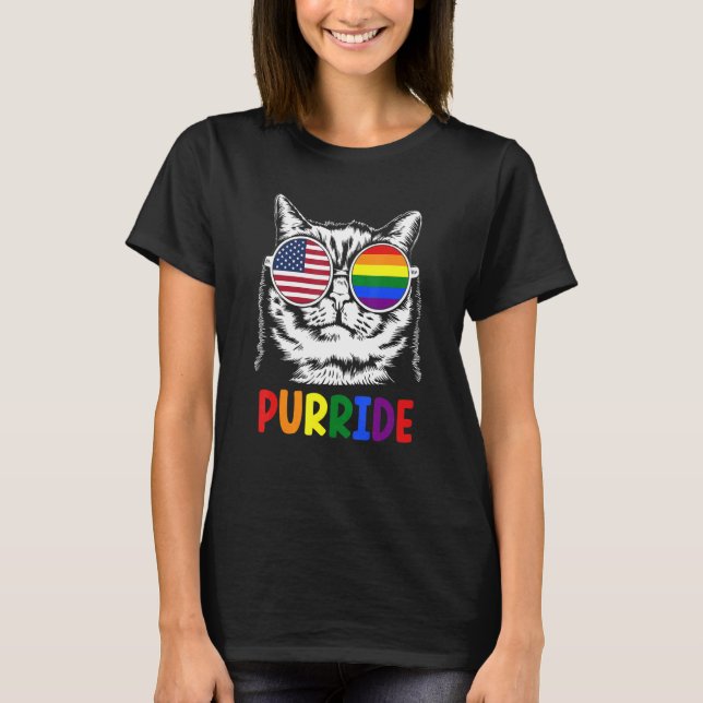 Camiseta Purride Gay Priade Desfile con bandera arco iris c (Anverso)