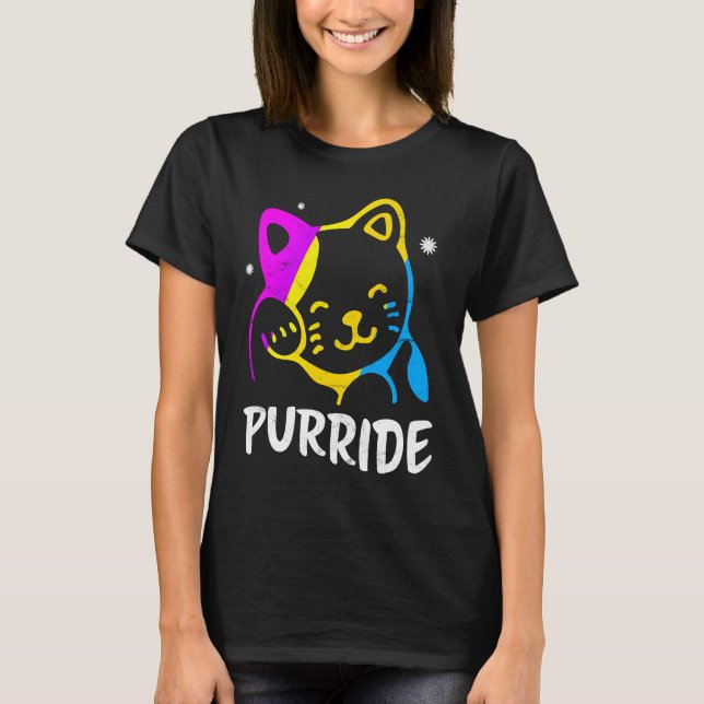 Camiseta Purride LGBT Gay Prige Cat Mujeres Hombres (Anverso)