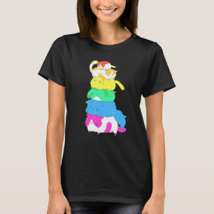 Camiseta Purride Rainbow Lgbt Cat Pile Feline Gay Priman Ca