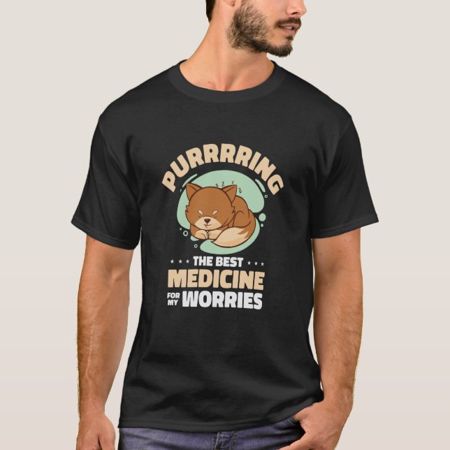 Camiseta Purring Cat Positivity Cat Self care (Anverso)