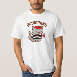Camiseta PURRISIANO - Gracioso gato francés - vino, París, 