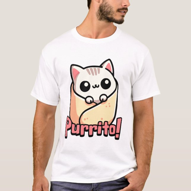Camiseta ¡Purrito! Burrito lindo gato (Anverso)