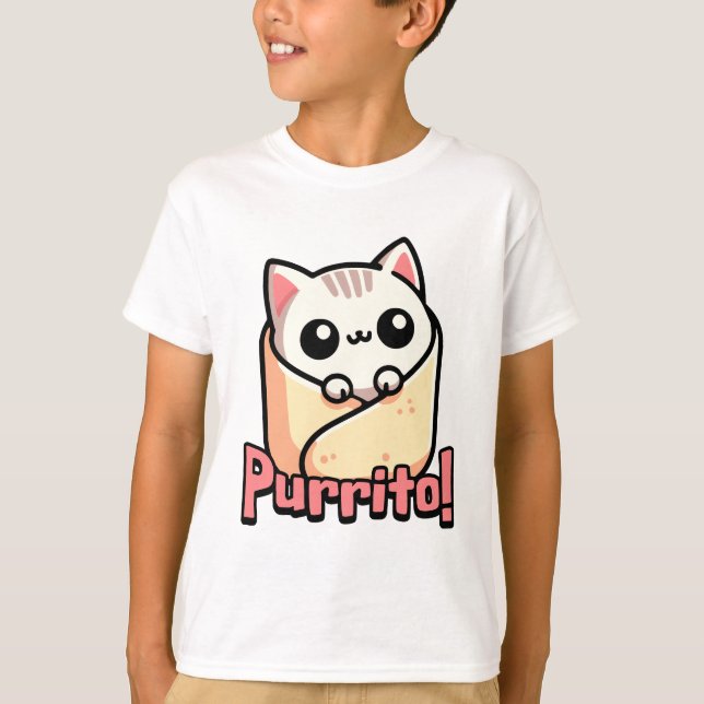 Camiseta ¡Purrito! Burrito lindo gato (Anverso)