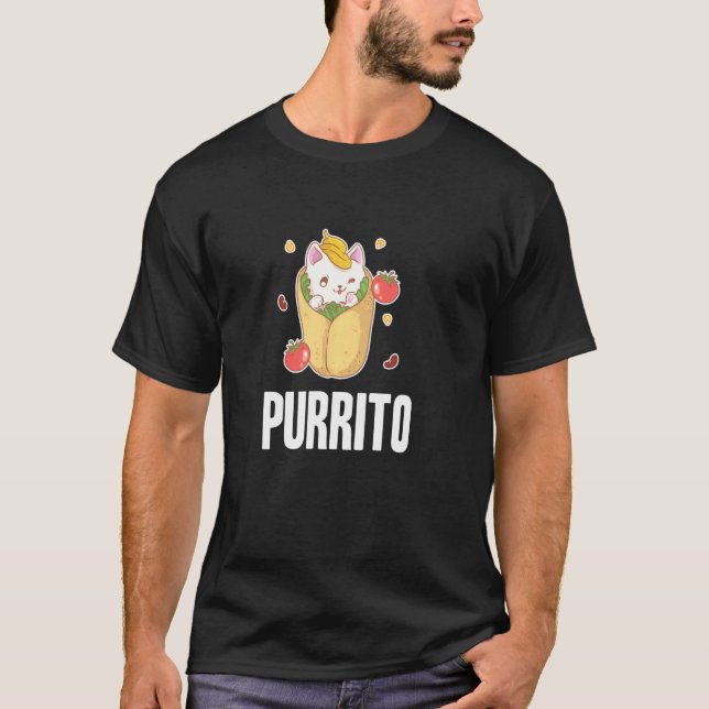 Camiseta Purrito Cat Burrito Pun Funny Mexican Food Kitty (Anverso)