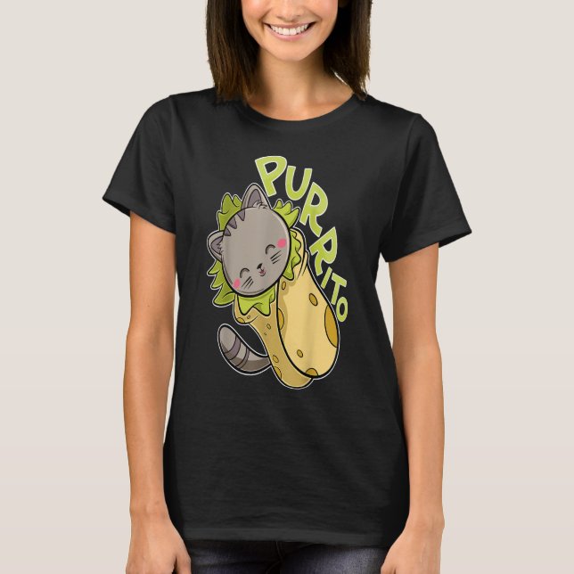 Camiseta purrito de gato divertido burrito taco (Anverso)