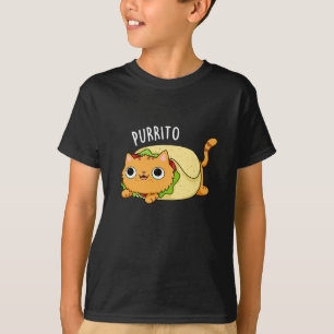 Camiseta Purrito Funny Cat Burrito Pun Dark BG