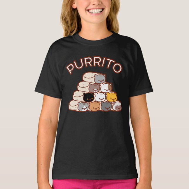 Camiseta PURRITO PIRÁMID Gato Burrito Niños (Anverso)