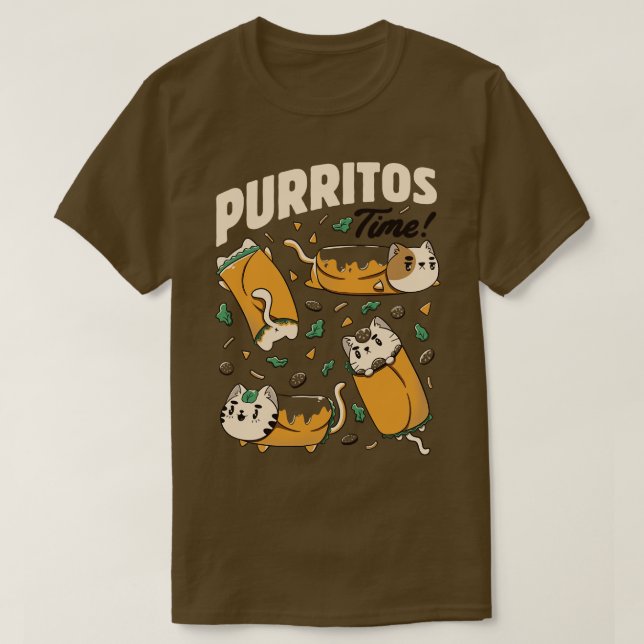 Camiseta Purritos Time Burrito Cat Funny Comida Mexicana de (Diseño del anverso)