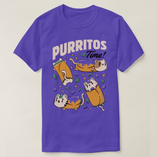 Camiseta Purritos Time Burrito Cat Funny Comida Mexicana de (Diseño del anverso)