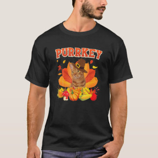 Camiseta Purrkey Ocicat Cat Urkey Hanksgiving Fall Pumpkin