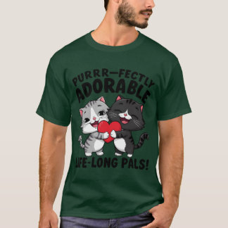 Camiseta purrr fectamente adorable vida larga amigos mejor 