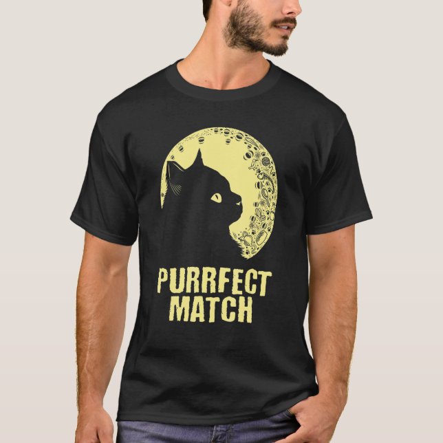 Camiseta Purrrfect Match Cat Mom Couples Cat Dad  Anniversa (Anverso)