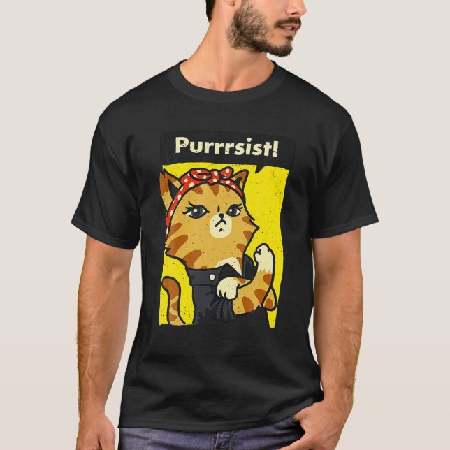 Camiseta Purrsist Cat USA Women (Anverso)