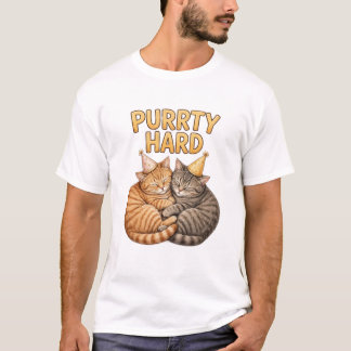 Camiseta Purrty Hard — Gatos Divertidos de Fiesta con Sombr