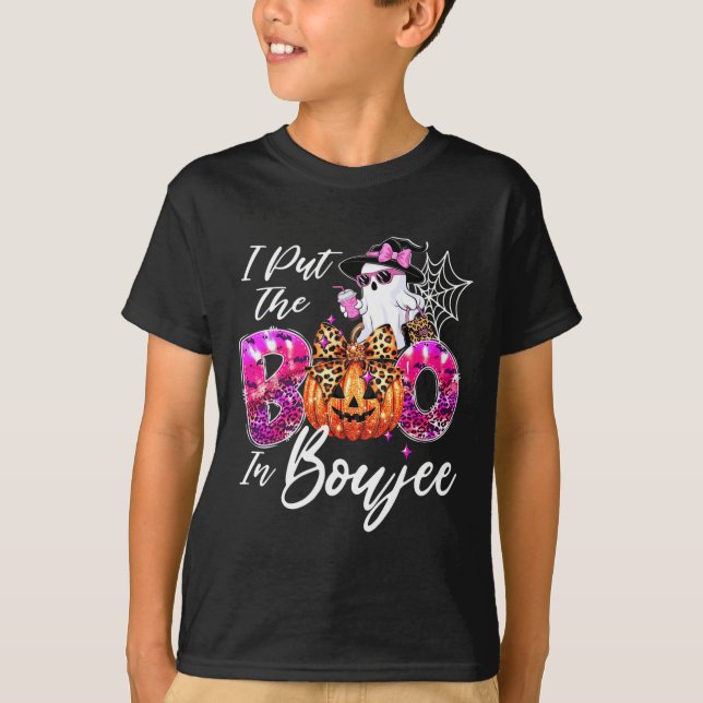 Camiseta Puse El Boo En Boujee Cute Leopard Boujie Ghost (Anverso)