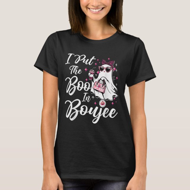 Camiseta Puse El Boo En Boujee Ghost Funny Nk Leopard Hal (Anverso)