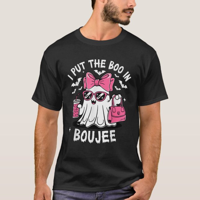 Camiseta Puse el Boo en Boujee Tee Fancy Halloween (Anverso)