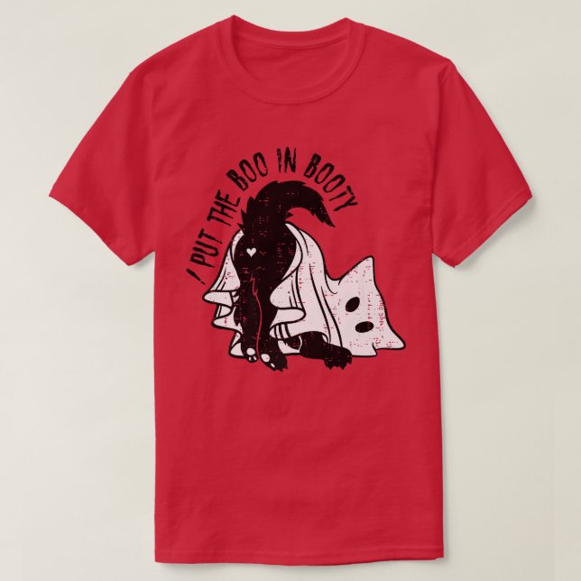 Camiseta Puse el Boo en la Halloween del Gato Fantasma Boo (Diseño del anverso)