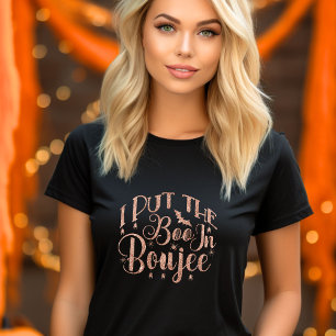 Camiseta Puse el libro en boujee - purpurina de oro hallowe
