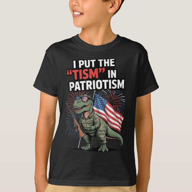 Camiseta Puse El Tismo En Patriotismo Bandera Estadounidens (Anverso)