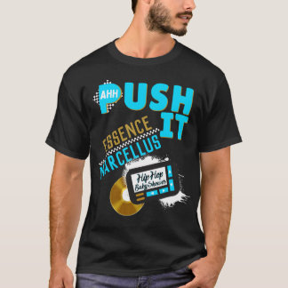 Camiseta Push It 90's Retro Neon Blue Hip Hop Baby Shower
