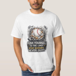 Camiseta Push Yourself Never Quit Motivational Baseball T-S