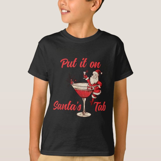 Camiseta Put It On Santas Tab Funny Christmas Santa Tail Re (Anverso)