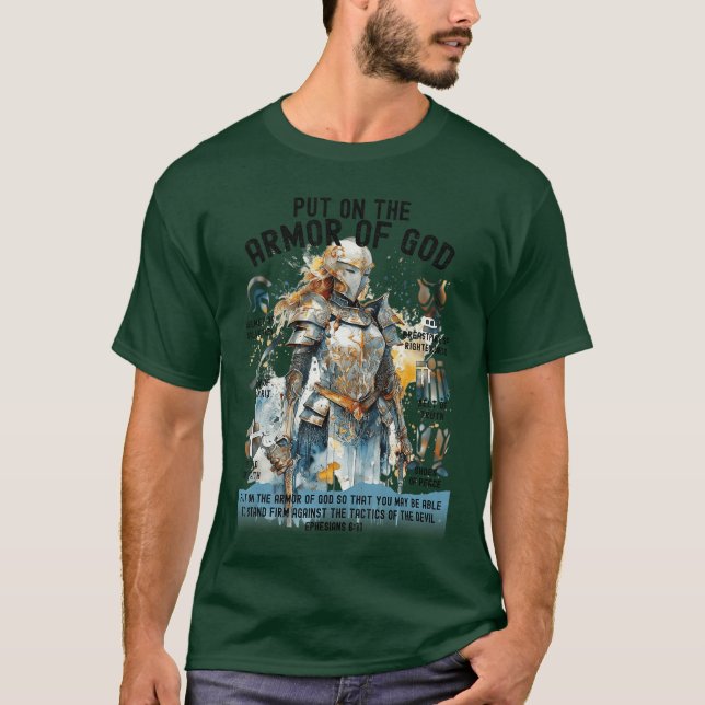Camiseta Put onhe Full Armor of GodShield Ephesians 611 Chr (Anverso)