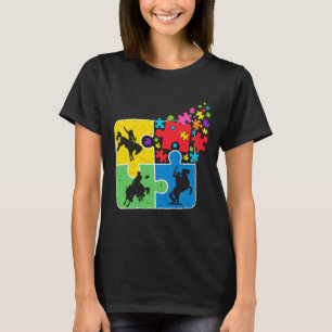 Camiseta Puzzle Apoyo Ecuestre Autismo Sensibilización Homb