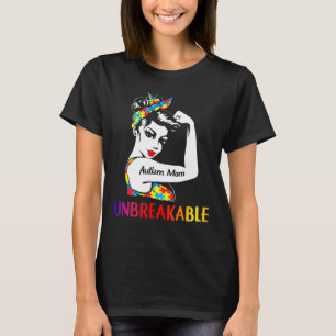 Camiseta Puzzle Bandana Autism Mom Unbreakable Awareness Da
