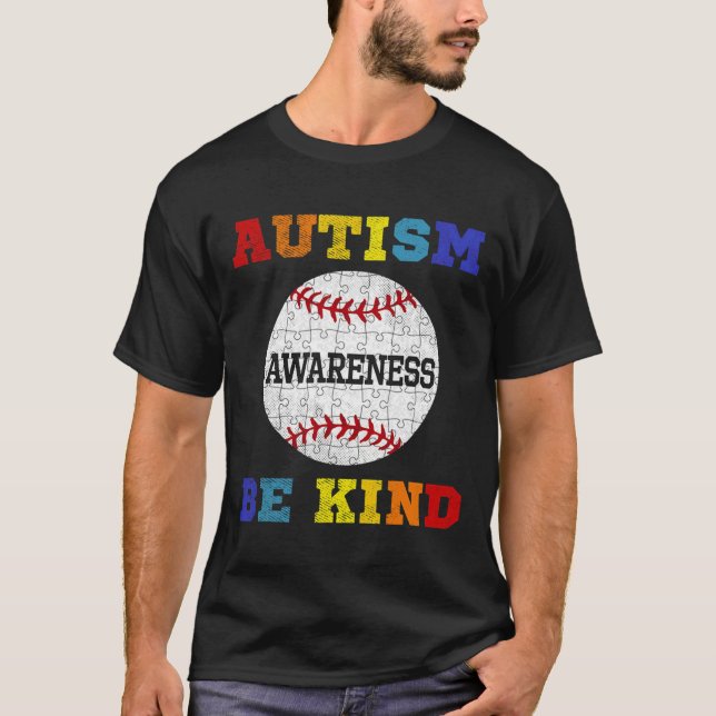 Camiseta Puzzle Baseball Support Autism Awareness (Anverso)