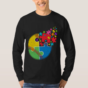 Camiseta Puzzle Baseball Support Autism Awareness Men Women
