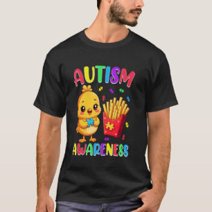 Camiseta Puzzle de papas fritas de pollito lindo de concien