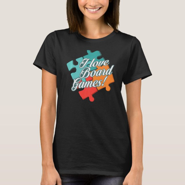 Camiseta Puzzle Jigsaw I Love Board Games (Anverso)
