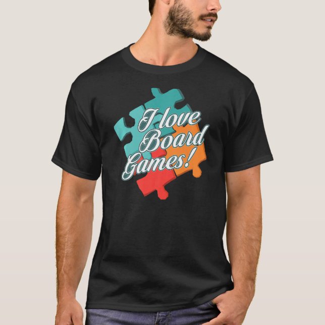 Camiseta Puzzle Jigsaw I Love Board Games (Anverso)