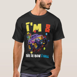 Camiseta Puzzle Monster Truck Age 8 Born Autism Awareness