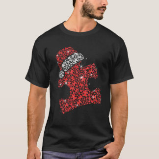 Camiseta Puzzle Piece Santa Hat Navidades Autismo Concienci
