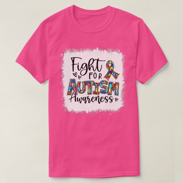 Camiseta Puzzle Ribbon Fight For Autism Awareness Autism Fi (Diseño del anverso)