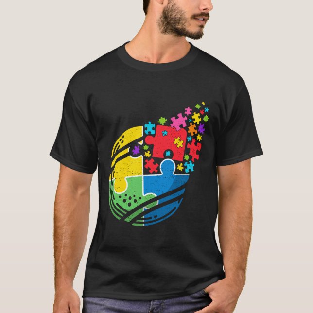 Camiseta Puzzle Tennis Support Autism Awareness Men Women K (Anverso)